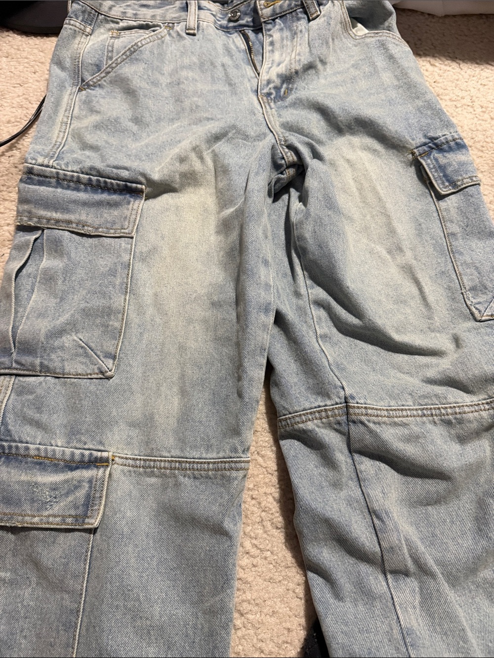 RSQ Baggy Light Blue Cargo Jeans for Men